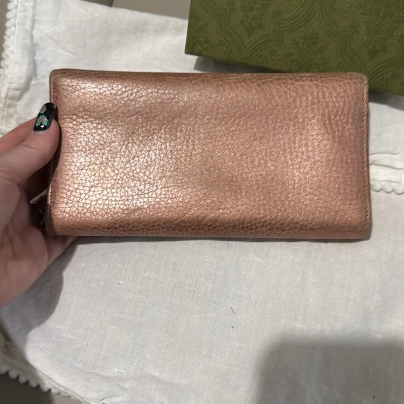 Auth Gucci Fold Purse #3202 Soho Long Wallet Pink Leather Italy - Picture 5 of 15